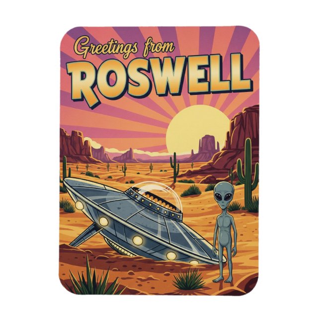 Ímã Roswell New Mexico Alien (Vertical)