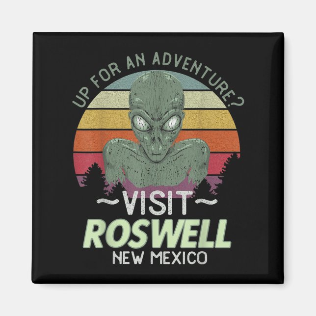 Imã Roswell New Mexico Alien Head Funny Souvenir Quote (Frente)