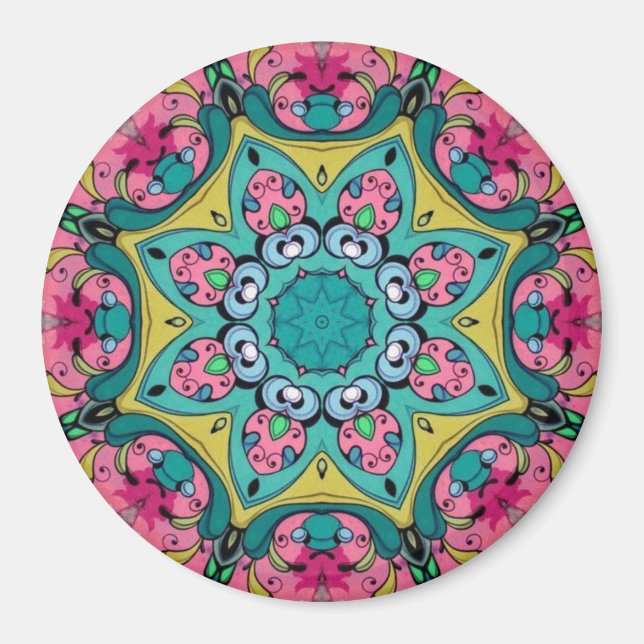 Imã Rosy Reflexões Mandala Magnet (Frente)