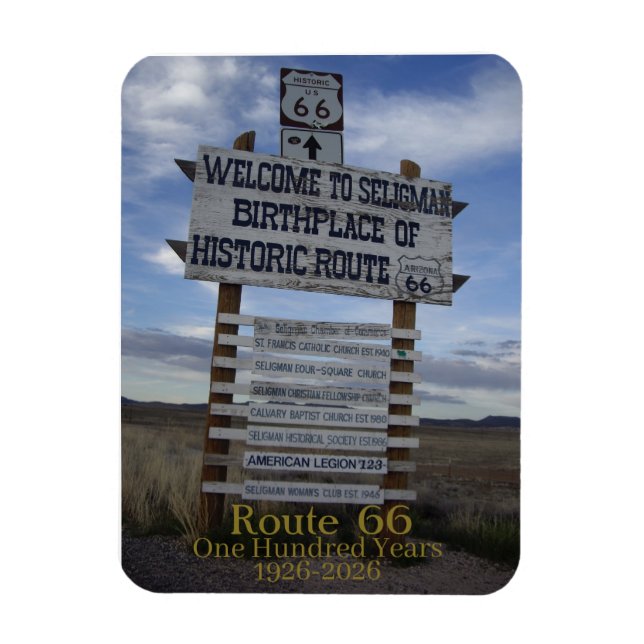 Ímã Rota 66 - 100 - Cem Anos 1026 -2026 (Vertical)