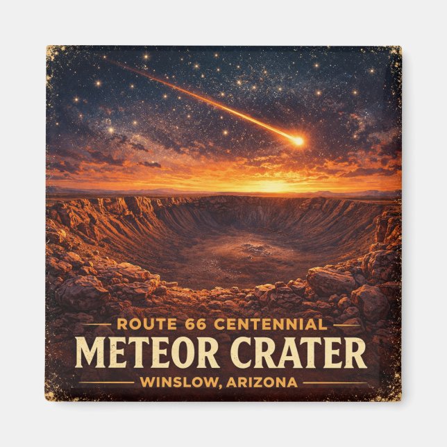Imã Rota 66 Centenário Cratera do Meteorito Celestial (Frente)