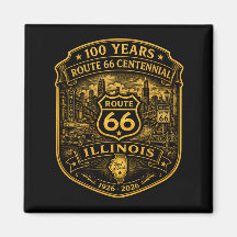 Rota 66 Dourada Illinois Centenário 100 Anos