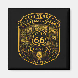 Imã Rota 66 Dourada Illinois Centenário 100 Anos