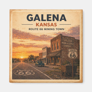 Imã Rota 66 Galena Kansas Clássico do Pôr do Sol do Pa