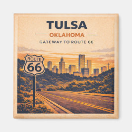 Imã Rota 66 Tulsa Oklahoma Heritage Cidade Skyline