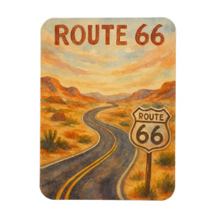 Ímã Rota 66 Vintage Retro Deserto Rodoviário Aberto