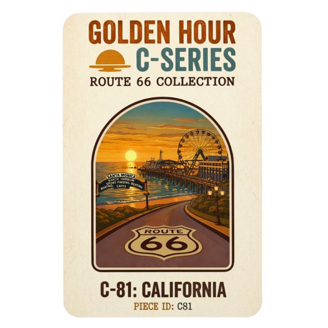 Ímã Rota da Hora Dourada 66 C-Series | Califórnia (Vertical)