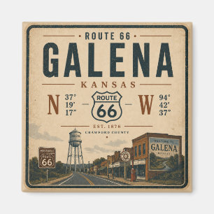 Imã Rota Histórica 66 de Galena Souvenir