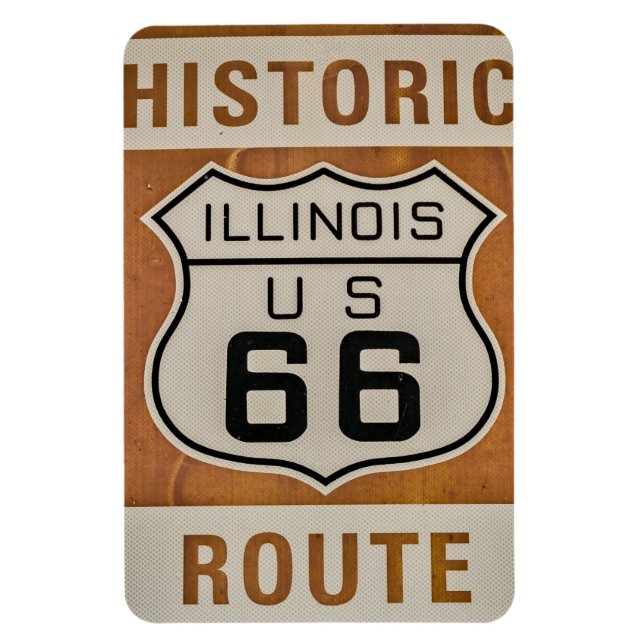 Ímã Rota Histórica 66 em Illinois Magnet (Vertical)