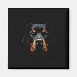Imã Rotação Preta Cachorro Rótulo Face