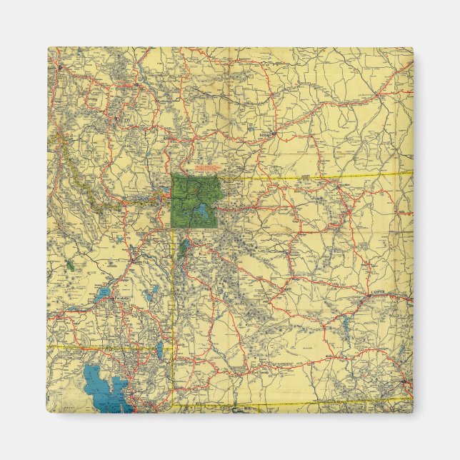 Imã Roteiro Idaho, Mont, mapa Wyo (Frente)