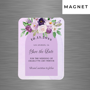 Ímã Roteiro violeta de casamentos de flores roxas