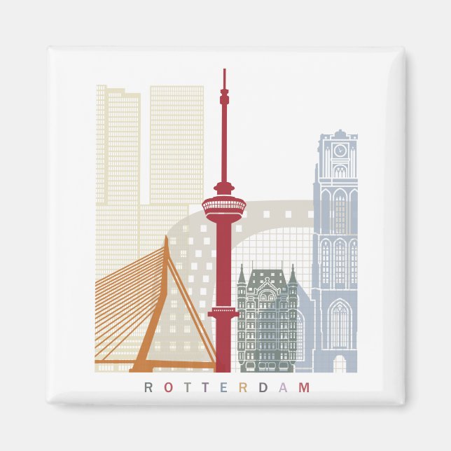 Imã Rotterdam skyline poster (Frente)