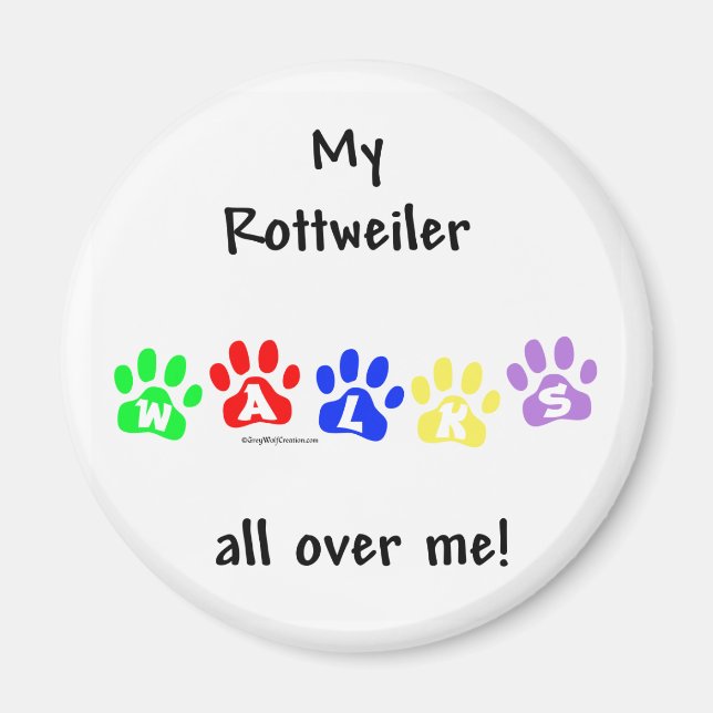 Imã Rottweiler anda por cima de mim - Magnet (Frente)
