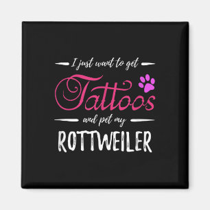 Imã Rottweiler Cão Passado Tatuagem Cachorro Engraçado