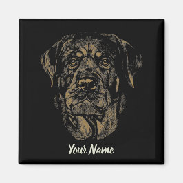 Imã Rottweiler Cão Vintage Retrato Rottie Design