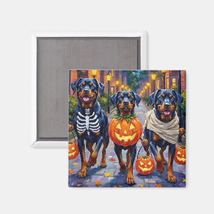 Imã Rottweiler Fazendo 'Doce ou Travessura' em Fantasi