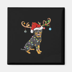 Imã Rottweiler Gift Santas Reindeer Rottweiler