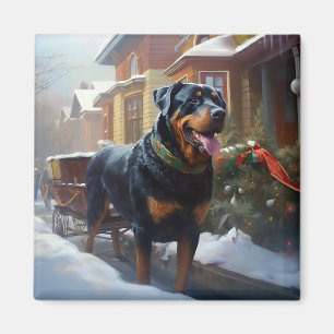 Imã Rottweiler Natal Festivo