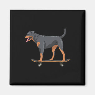 Imã Rottweiler No Skate Cute Skater Cachorro Fã De Fil