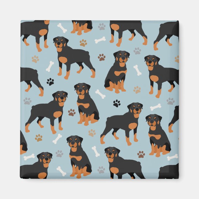 Imã Rottweiler Ossos e Patas Cães (Frente)