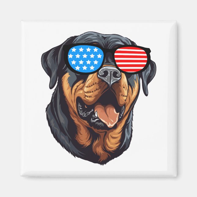 Imã Rottweiler Patriótico (Frente)