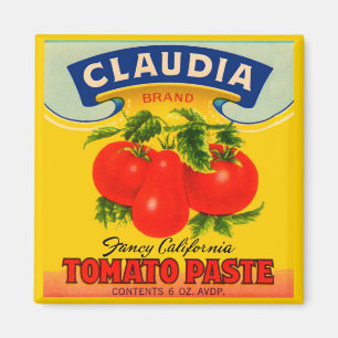 Imã Rótulo da pasta de tomate Claudia 1930