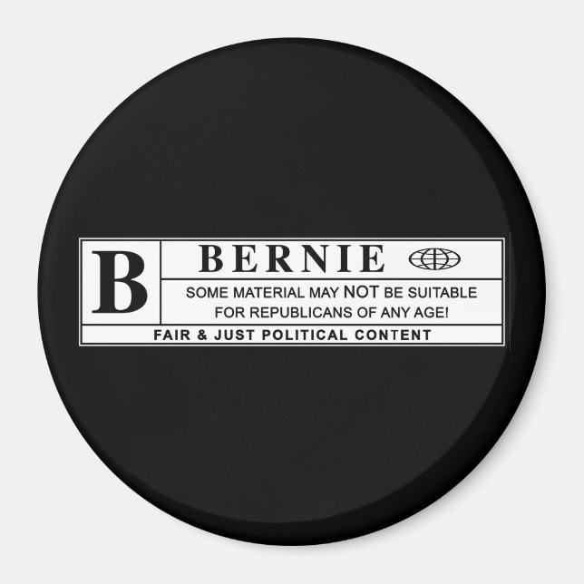 Imã Rótulo de Aviso Bernie Sanders (Frente)