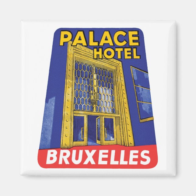 Imã Rótulo de Bagagem do Palace Hotel Bruxelas (Frente)