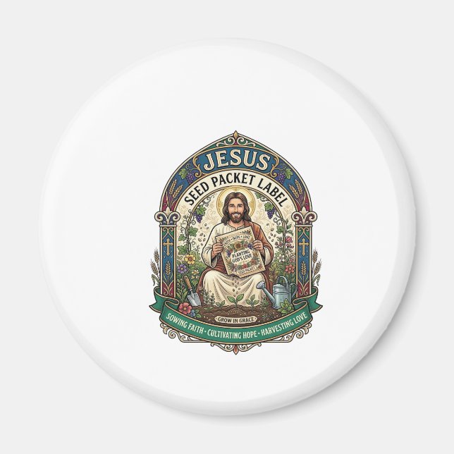 Imã Rótulo de Pacote de Sementes Jesus Pacote de Semen (Frente)