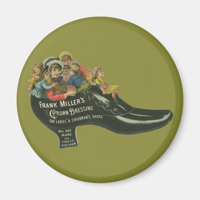Imã Rótulo de Produto Antigo, Frank Miller's Shoe Poli (Frente)