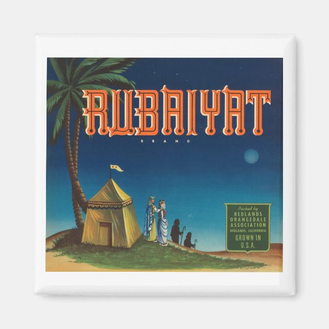 Imã Rótulo de Taxa de Vintagem do Rubaiyat (Frente)