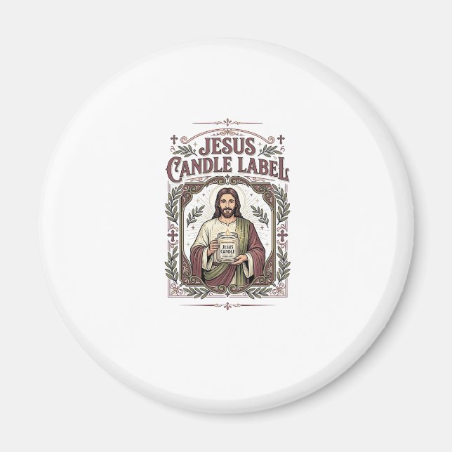 Imã Rótulo de Vela Jesus Vela Jesus Fé Cristã Vi (Frente)