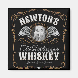 Imã Rótulo Whiskey Antigo ADICIONAR Nome da Família FO