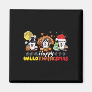Imã Rouco Cachorro Lover Feliz Hallothanksmas Feliz Ha