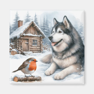 Imã Rouco e ladrão no ímã de neve, cão de neve