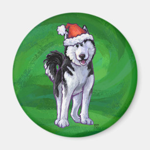 Imã Rouco festivo no chapéu do papai noel no verde