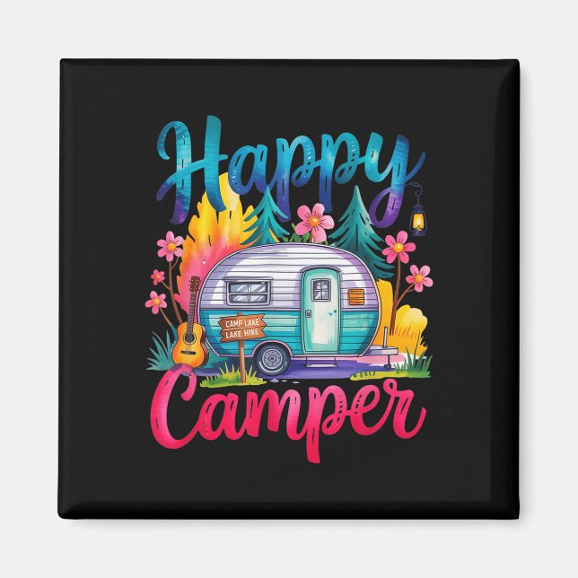 Imã Roupa de camping divertida para crianças em traile (Frente)