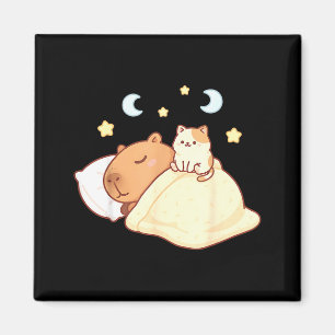 Imã Roupa de dormir fofa de capivara Kawaii Sleepybara