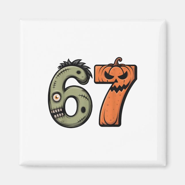 Imã Roupa de Halloween engraçada 6 7 Meme 67 Halloween (Frente)