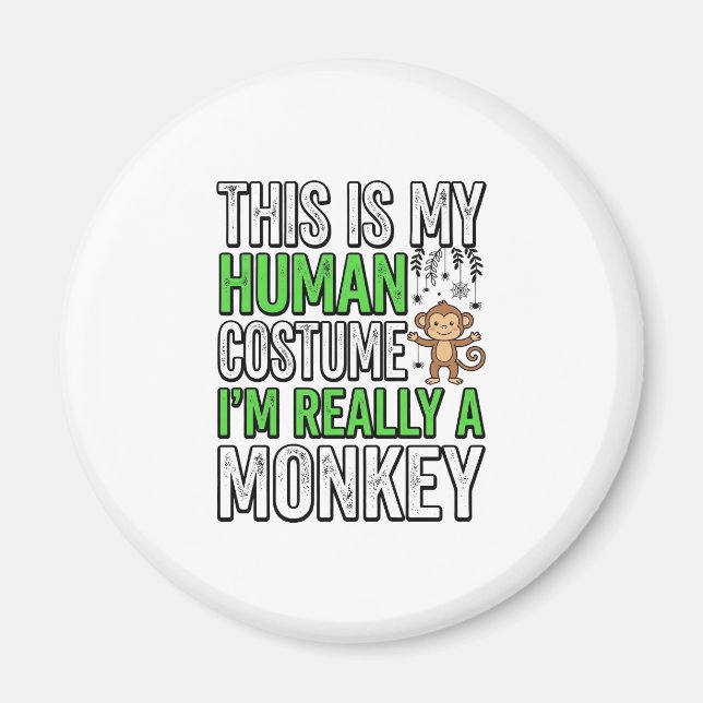 Imã Roupa de Humano de Macaco Engraçado Design de Cami (Frente)