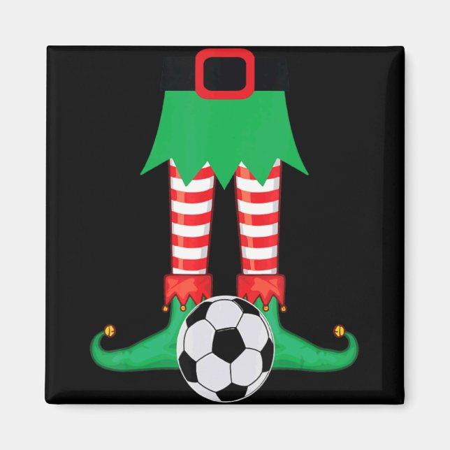 Imã Roupa de Natal de Futebol Elfo Combinando Natal da (Frente)