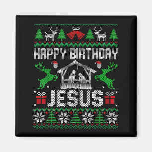 Imã Roupa de Natal Feliz Aniversário Jesus Férias Feio