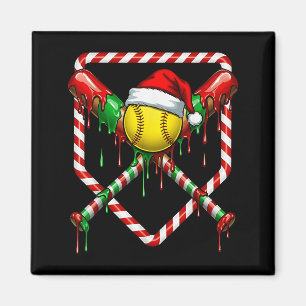 Imã Roupa de Natal Softbol Chapéu de Papai Noel Sorvet