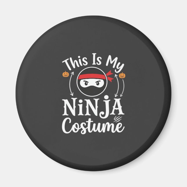 Imã Roupa de Ninja Engraçada Design de Halloween_1 (Frente)
