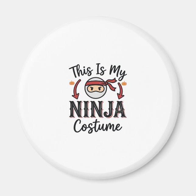 Imã Roupa de Ninja Engraçado Design Vetorial de Hallow (Frente)