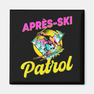Imã roupa de patrulha de après-esqui retrô dos anos 80