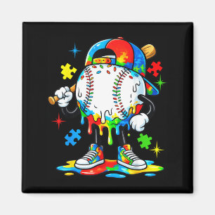 Imã roupa de sorvete de beisebol pingando jovem menino