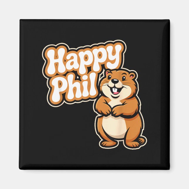 Imã Roupa do Dia da Marmota do Punxy Phils Fofa 2 de F (Frente)