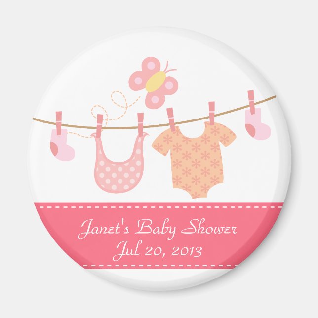 Imã Roupas de bebê penduradas na linha de roupas com b (Frente)